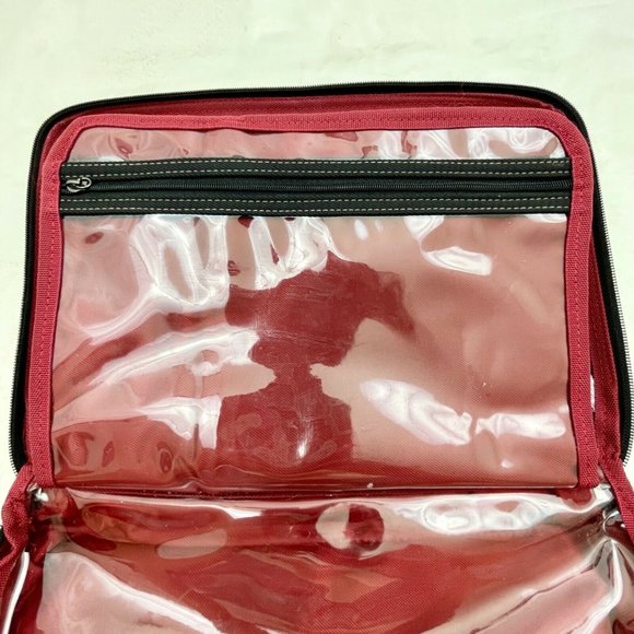 Maxx New York 13" Makeup Bag Black Nylon Outside Clear PVC Inside - Picture 6 of 11